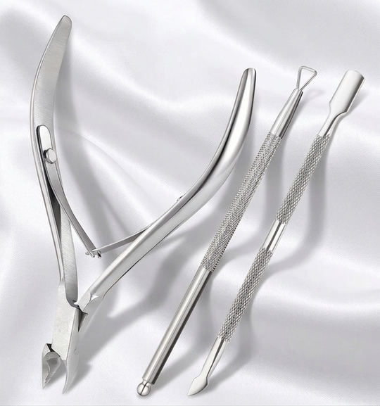 Cuticle Trimmer and Pusher. Stainless Steel.