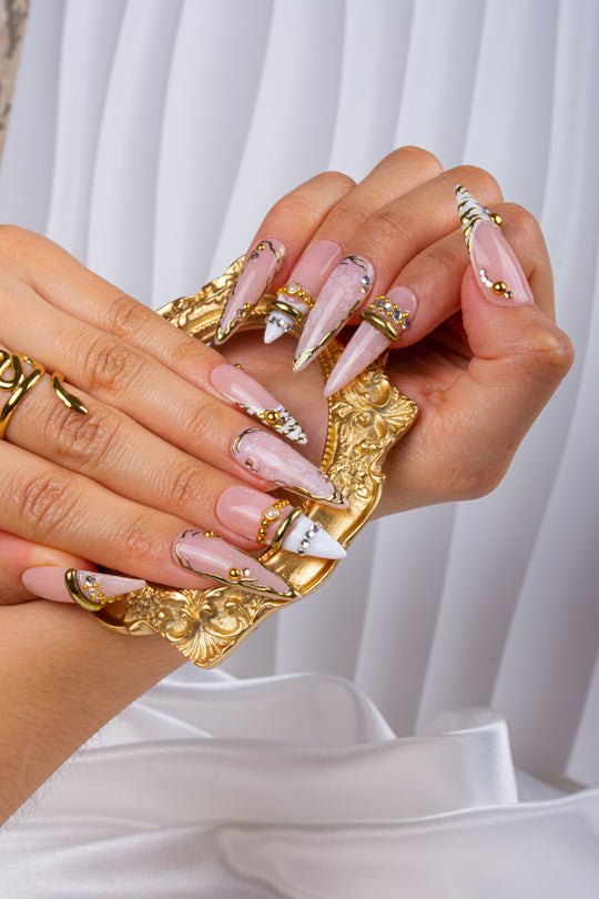 Jewelry Nude Nails with Lace